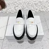 Designer Women Martin Dress Shoes Short Ladies Chocolate Brushed Leather Cowhide Loafers White Black Shoe Platform Sneakers