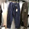 Autumn And Winter Men's And Women's Retro Stripe Elastic Waist High Quality Kapital Harlan Pants W220813