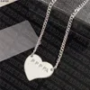 Designer Heart Pendant Letter Printed Necklace Women Men Hip Hop Necklace Silver Chain Necklaces For Party