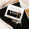 Fashion Gold Color Metal Butterfly Earrings Set for Women Crystal Tassel Acrylic Hollow Dangle Earrings Charm Jewelry Gift