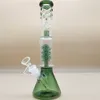 12 pollici verde narghilè tubo dell'acqua dritto lungo bong in vetro riciclatore tubi acqua bong tubo da fumo 14mm ciotola stelo