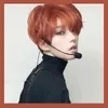 Christmas Short Wigs Men Boys Girl Orange Red Synthetic for Daily Heat Resistant Party Anime Cosplay Costume 220622