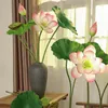 家の装飾の庭のプールの装飾5pcsのための高品質の造られた花のPUの蓮のリアルタッチユリの植物