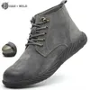 Męskie buty robocze moda stalowa stalowa stalowa krowi stalowe buty palce butów męskie butę przeciwpoślizgową butów bezpieczeństwa but man y200915