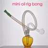 Commercio all'ingrosso a buon mercato mini viaggio Apple dab rig narghilè Tubo all'ingrosso di bong per fumatori di acqua in vetro con bruciatore a nafta