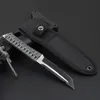 Toppkvalitet Överlevnad Straight Kniv 440c Tvåfärgad Tanto Point Blade Full Tang Paracord Handtag Knivar med Nylon-mantel