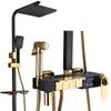 Piano Digital Shower Set with 12 Inch ABS Rainfall Shower Head Copper Bath Bidet Brass Bathtub Faucet Thermostatic Shower System2135801