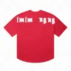 티셔츠 패션 T 셔츠 남성 여성 디자이너 Palms Tshirts Tees Tops Man의 캐주얼 가슴 편지 셔츠 고급 의류 거리 반바지 Sleeve R17