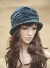 Basker Lawliet Women Winter Flower Trim Pure Wool Hats varmare damer Beanie Bucket Cloche Fedoras Hat Casual Skullies A287BERETS BERETSBERET