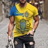 T-shirts masculins mode masculin Ukraine drapeau surdimensionné des vêtements surtout