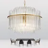 Italian Shining Crystal Pendant Lamps European Luxurious Pendant Lights Fixture American Modern Glass Tubes Droplight LED Lamp Living Room Home Indoor Lighting