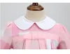 Baby Mädchen Plaid Langarm Kleider Frühling Herbst Kinder Rosa Prinzessin Bowknot Kleid Mädchen Röcke Baumwolle Kinder Rock 2-8 jahre