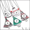 Arts And Crafts Noël Série Arbre Bonhomme De Neige Snap Bouton Pendentif Collier Fit 18Mm Snaps Boutons Bijoux Colliers F Sports2010 Dhzx5