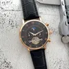 Genuine Leather business luxury wristwatches mens watch mechanical automatic daydate flywheel moon phase watches for men Christmas Father's Day Gift montre de luxe