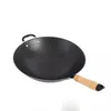 Żelazna Wok Home Niepleśnięta manualna misja nonstick okrągła dolna indukcja kuchenka gazowa wok wok gotowanie do sztyftu cJ199763562