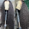 Spitze Frontalperiere brasilianische jungfräuliche lockige Welle menschliches Haar Perücken 150 Dichte vorgezogen