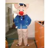 Halloween Pig Mascot Costume Cartoon Catado Tema Personagem Carnaval Unissex Adultos Roupa de Festa de Festa de Natal