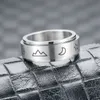 Star Moon Titanium Steel Rotating Ring Fashion Stainless Steel Rotating Ring