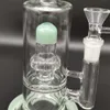 8,7 Zoll grüne Glasbong Shisha Bong Glas Wasserpfeife Dickes Becherglas Bongs Tabakrauchen Bubbler Flaschen Dab Rig 14 mm Schüsselgelenk