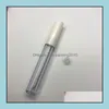 Packing Bottles Office School Business Industrial 2.5Ml Frosted Clear Empty Lip Gloss Containers Tube L Lid Balm Brush Tip Applicator Wand