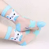 Pairsparty Summer Girls Socks Ultraathin Ademende stijl Crystal Baby Kids Socks Trendy Elastic Gedrukte Silk Children Socks J220621