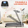 Motorized Treadmill 1.5HP Electric Folding Treadmill Adjustable Household Running Machine With LCD Monitor US Plug