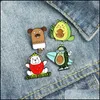 Pins Brooches Jewelry Cartoon Stberry Bear Avocado Brooch Children Ice Cream Dog Lapel Surfboard Alloy Enamel Animals Cor Badges for b