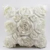 Travesseiro de travesseiro estilo europeu Rosas 3D Rosas bordadas Capa de almofada de almofada Casamento Casa Decorativa Sofá Almofadas Cojines Decorativos para SOF 220714