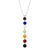 7 Chakra Gem Stone Beads Collana con ciondolo per donne Yoga Reiki Guarigione Bilanciamento Maxi Chakra Collane Regali