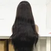 Naturlig svart spetsstängning peruk indisk mänsklig wirgin hår halv hand bundna peruker för kvinnlig i Amerika snabb sändning