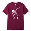 Xinyi Mens 고품질 Tshirt 100%면 캐주얼 T 두개골 프린트 짧은 슬리브 Oneck Tee 220526