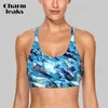 Charmleaks Femmes Soutien-gorge de sport Impact léger Floral Print Backcross Yoga Soutien-gorge Push Up Running Entraînement Soutien-gorge Sous-vêtements Fitness Sport Top T200601