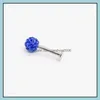 Tongue Rings Body Jewelry Anti-Allergy Surgical Steel Women Handmade Epoxy Crystal Piercing Barbells 16Mm Drop Delivery 2021 Roea2