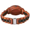 Montres-bracelets Casual Hommes Montre En Bois Rétro Demi-Cercle Affichage Triangle Lumineux Pointeur Quartz Pleine Bande Montres Pour HommesMontres-Bracelets