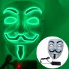 Lager glödande ansiktsmask halloween dekorationer glöd cosplay coser masker pvc material led blixt kvinnor män kostymer för vuxna heminredning