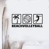 Duvar Çıkartmaları Voleybol Spor Çıkartması Plaj Logosu Poster Ev İç Dekor Stil SUMEER Etiket