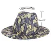 Folha impressão fedora chapéus cavalheiro homens mulheres vermelhas patchwork patchwork jazz tamp top tampa de proteção solar protetor de sol chapéu chapéu