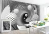 立体的な3D写真壁紙壁画の壁の壁紙ロールズライビングベッドルーム落下羽の幾何学的リリーフシンプルな壁ステッカー装飾