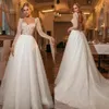 2022 Glitter bianco paillettes A Line abito da sposa manica lunga punti innamorato corsetto abiti da sposa sexy aperti indietro abiti di fidanzamento corte strascico personalizzato