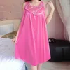 Women's Sleepwear Women Nightgowns Satin Lace Nightwear Sexy Pyjama Home Clothing Female Free Size Lingerie Gown RobeWomen's