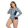 Women Plus Size Swimwea Fashion Swimwear Swimwara plażowa syjamska biała czarna kolorowy kolor Multi Print Jednokierowy stanik biustonosza letnie stroje kąpielowe