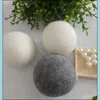 Produits de lessive Boules de séchage en laine Assouplissant de tissu naturel réutilisable de qualité supérieure 2,75 pouces 7 cm Réduit l'électricité statique Aide à sécher les vêtements plus rapidement