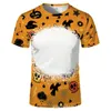 Halloween Shirt Party Supplies Sublimation Bleached T-shirt Heat Transfer Blank Bleach Shirt fully Polyester tees US Sizes for Men Women 18 colors new