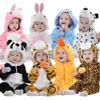 Зимняя детская одежда Комбинезон с пандой и кроликом Костюм для мальчиков для Bebes Одежда Детский комбинезон для девочек Детские спальные места для малышей 210729282C3224287