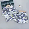 Humor Bär 2022 Neue Jungen Sommer Kleidung Sets Strand Wind Mit Kapuze Hemd + Shorts 2PCS Sets Jungen Baby Kinder kinder Kleidung G220509