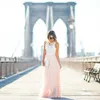 Women Dress Formal Party Cocktail Wedding Bridesmaid Pink Sleeveless Casual Lace Long 220521