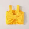 Citgeett été enfant en bas âge bébé filles jupe ensemble sans manches gilet marguerite tule jupe décontracté quotidien jaune tenue vêtements J220711