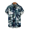 Camisas casuais masculinas Hawaiian Manga curta de manga curta Botão de praia Down Bloups machos química havaienne hommemen's