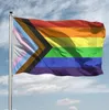 3x5 FTS LGBT All Inclusive Gay Rainbow Progress Pride Flag PHOCHESALE dubbel sömnad 90x150cm JLA13512