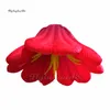 Party Decoratieve hangende rode opblaasbare leliebloem 2m/3M gigantische verlichtingslucht Blowing Up Blooming Flower voor trouwstadium decoratie